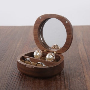 Travel Wooden Wedding Ceremony Ring Box,Personalized Engraved Engagement Ring Box,Square Ring Bearer,Anniversary,Proposal Ring Box Holder