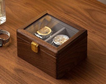 Benutzerdefinierte 1/2/3 Slots Uhrenbox für Männer, am besten gravierter Holz Organizer für Uhren, Jubiläumsgeschenk für Ehemann