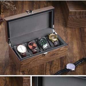Personalized Watch Storage Case, Custom Engraved Watch Box, Birthday Gift for Men, Gift for Dad, Anniversary Gift