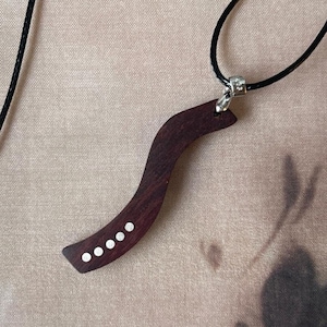 Custom Wood & Silver Pendant, 5th Anniversary Gift For Wife, Wood Brick Necklace, Wooden Pendant, Wood Anniversary Necklace, Wood Gift