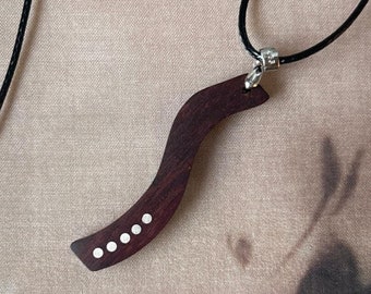 Custom Wood & Silver Pendant, 5th Anniversary Gift For Wife, Wood Brick Necklace, Wooden Pendant, Wood Anniversary Necklace, Wood Gift