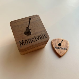 PersonalizedWood Guitar Picks Box,  Custom Guitar Pick Box Storage ,Wood Guitar Pick Organizer , Gift for Guitarist Musician