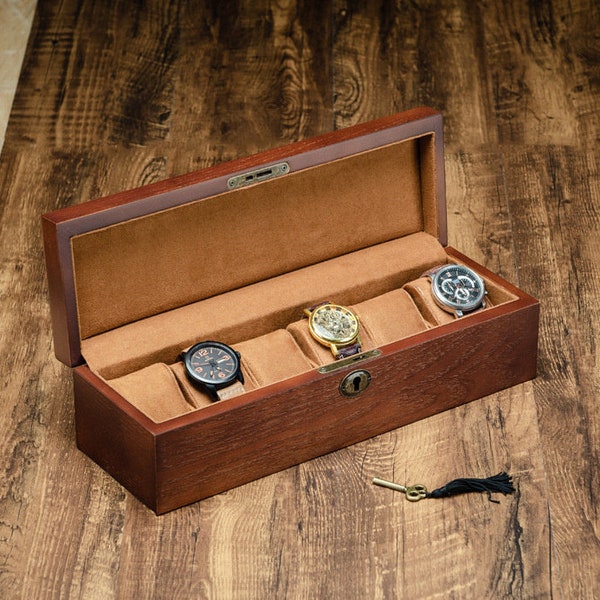 Wood watch box for men,Watch box,Watch box for men,Mens jewelry box,Mens valet box,Valet box,Watch display case,Watch case,Valet box for men