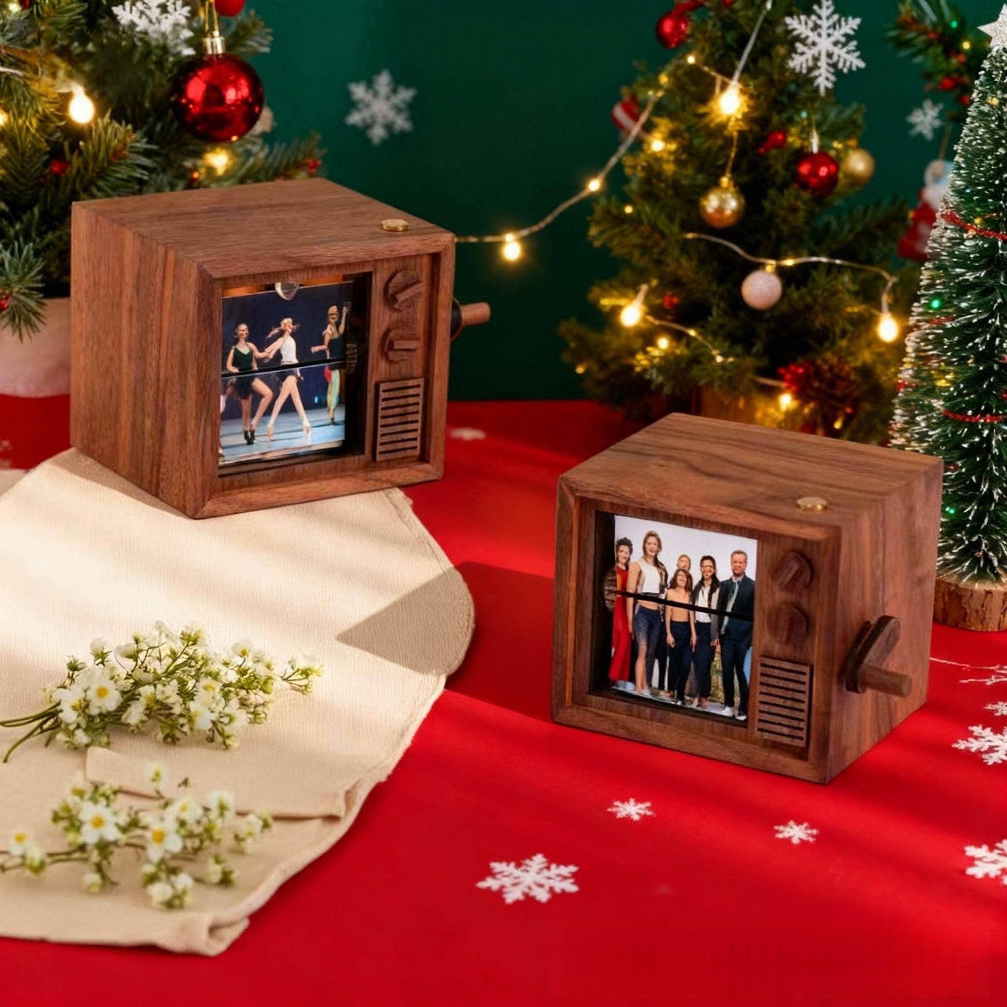 Custom Wooden Photo Book With Light, Personalized Photo Flipbook ...