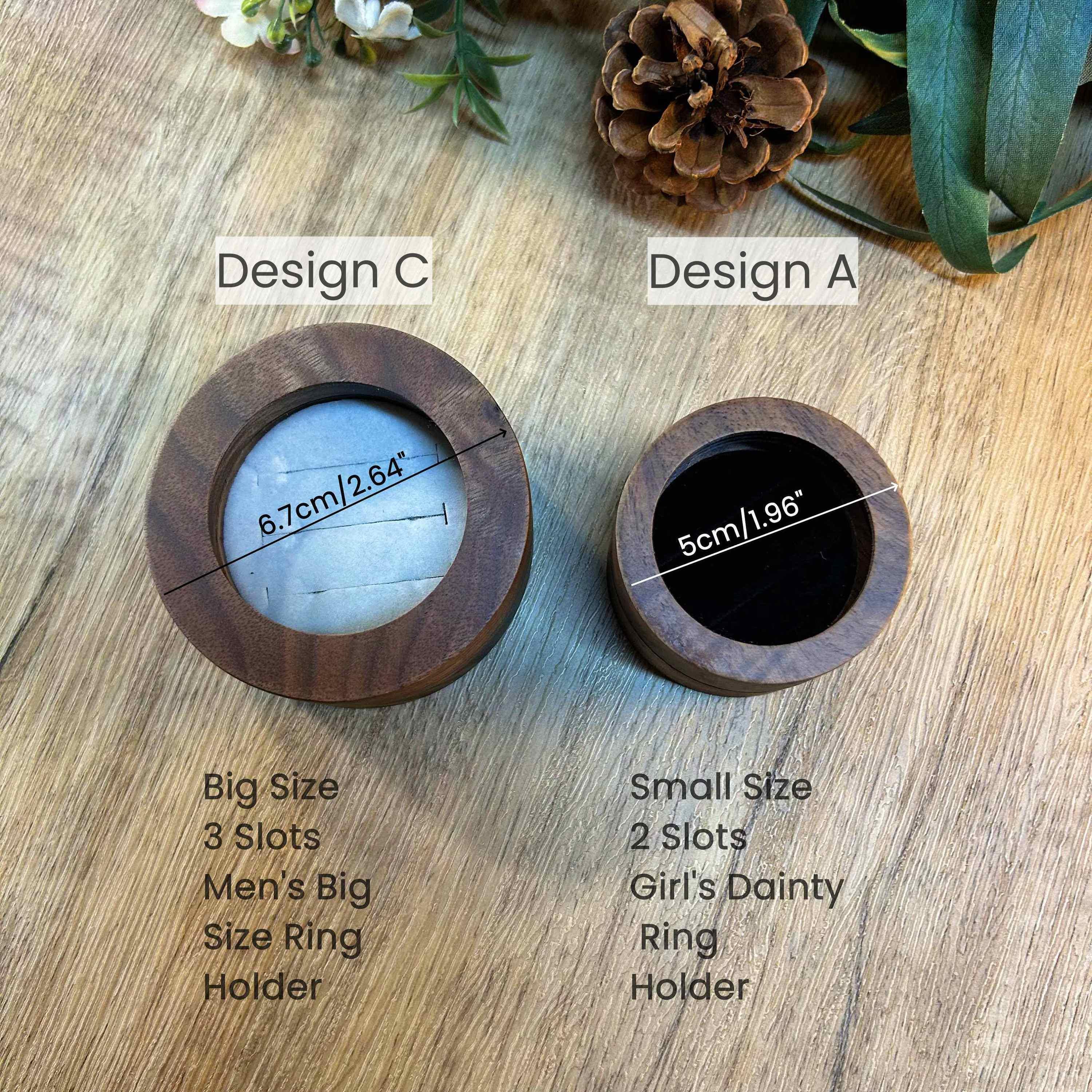 Custom 3 Slot Ring Box for Wedding Ceremony, 3 Slot Wedding Ring Box ...