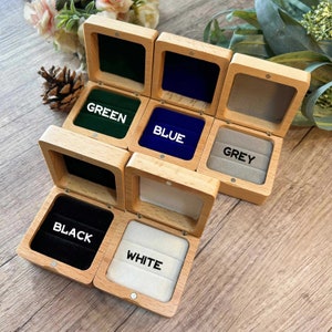 Custom Wood Wedding Ceremony Ring Box,Personalized Engraved Engagement Ring Box,Square Ring Bearer,Proposal Ring Box Holder,Anniversary Gift
