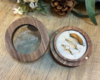 Custom Round Triple Slots Wedding Ring Box