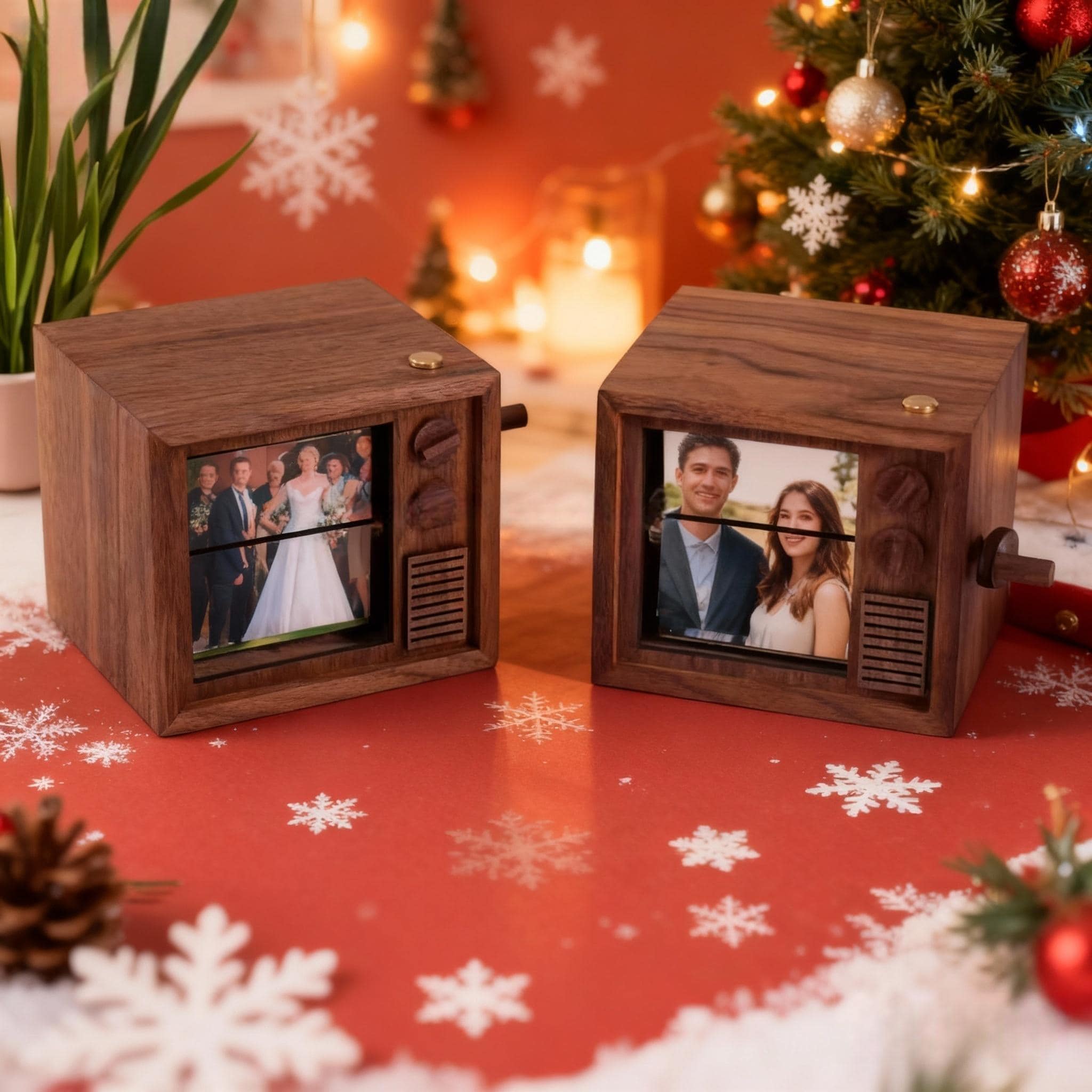 Custom Wooden Photo Book With Light, Personalized Photo Flipbook ...