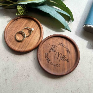 Custom Wood Ring Dish, Wedding Ring Dish, Engagement Ring Holder, Gifts for Wedding, 5th Anniversary Gifts for Her