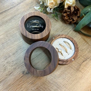 Scatola per fedi nuziali in legno personalizzata con coperchio in acrilico trasparente, porta proposta di fidanzamento inciso personalizzato, regalo nuziale per lei