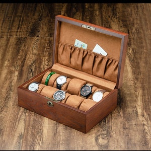 Father&#39;s Day Gift，Custom Watch Storage Box with 10 Slots, Custom Engraved Watch Box For Men