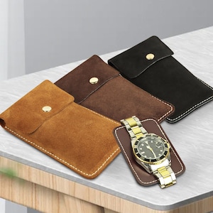 Father&#39;s Day Gift，Genuine Leather Travel watch case  Watch Box 1 Watch Case Watch Bag Holiday Gifts