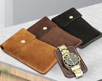 Father's Day Gift，Genuine Leather Travel watch case  Watch Box 1 Watch Case Watch Bag Holiday Gifts