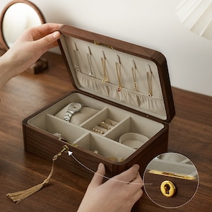 Personalisierte Holz Schmuckschatulle,Schmuckbox für Frauen,Schmuckkästchen,Schmuckkästchen für Frauen,Schmuckschatulle für sie