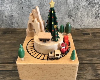 Wooden Music Box for Christmas and New Year