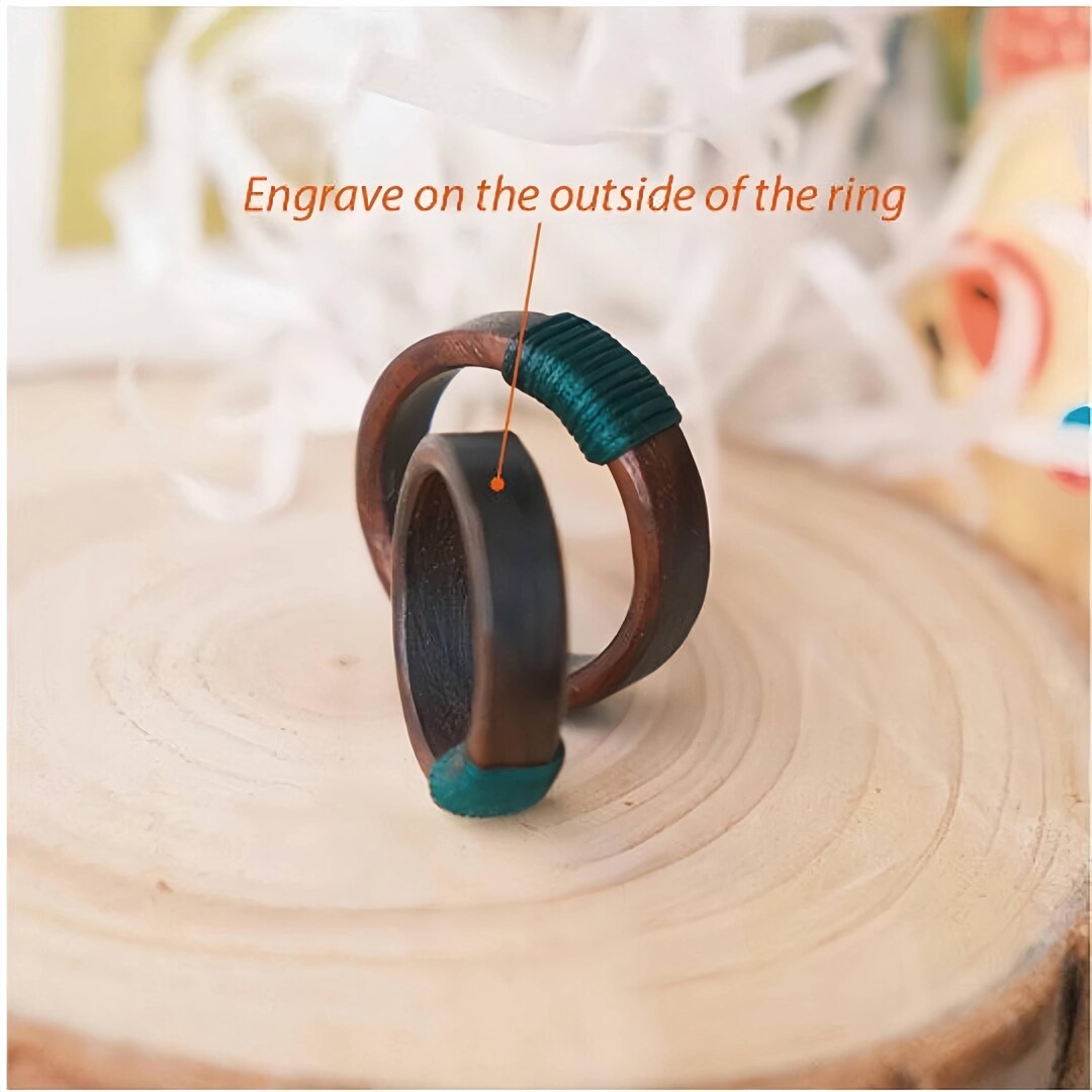 Wood Promise Rings Personalized Natural Wood Ring, Engagement Wedding Anniversary Proposal ...