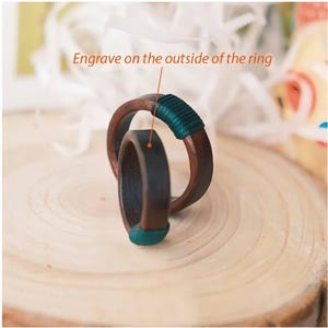 Personalized Natural wood ring, Engagement Wedding Anniversary Proposal Ring, Unique Wood Womens Band, Promise ring for her, Gift for Her