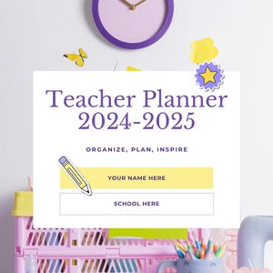 ultimate teacher planner for classroom organization and lesson plans, printable teacher planner with monthly and weekly layouts