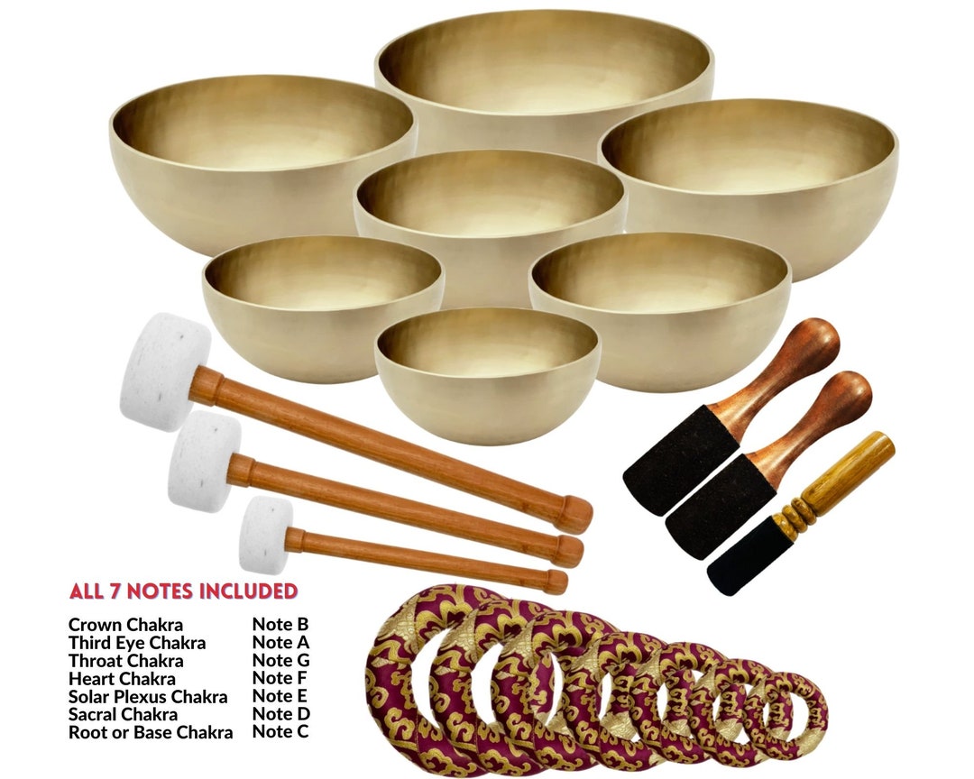 Handmade Tibetan Singing Bowl Chakra Set of 7 for Meditation Etsy