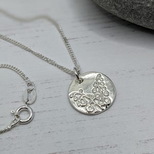 Silver birth flower necklace | keepsake jewellery