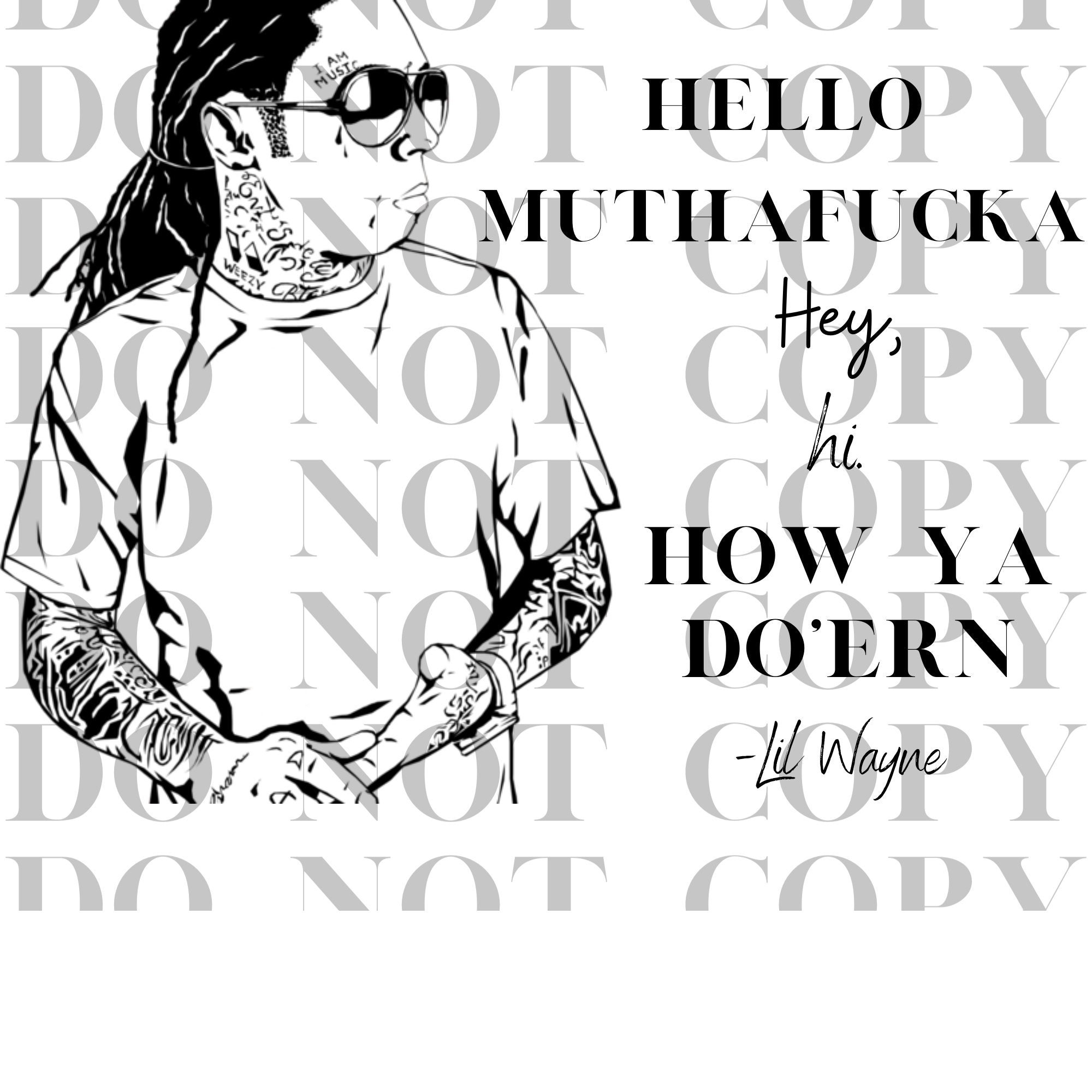 Doormat Saying Lil' Wayne Rap Rapper Hip Hop Doormat Etsy