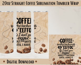 Eeffoc/Coffee png modelo de copo de sublimação reta de 20 onças * modelo para amantes de café *