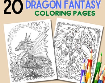 Year of the Dragon Coloring Pages, 2024 Chinese New Year, Fantastical Dragons for Stress Relief, Lunar New Year