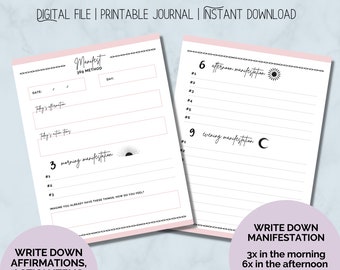 369 Manifestation Printable Journal | Full Moon Manifestation Digital Download File | Law of Attraction Printable Money MANIFESTATION
