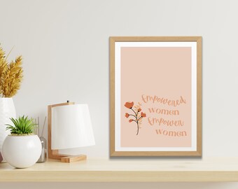 Empowered Women Empower Women Art Printable | Terracotta Gallery Wall Art, Women Empowerment Pro Choice Art, Bans Off Our Bodies Printable