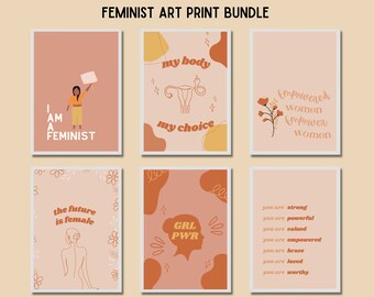 Feminist Art Printable Bundle Set of 6 | Gallery Wall Art Feminist Set, Future is Female Wall Art, Women Empowerment Print, Strong Women Art