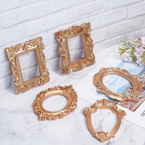 4pc Small Vintage Style Picture Frames gold Etsy