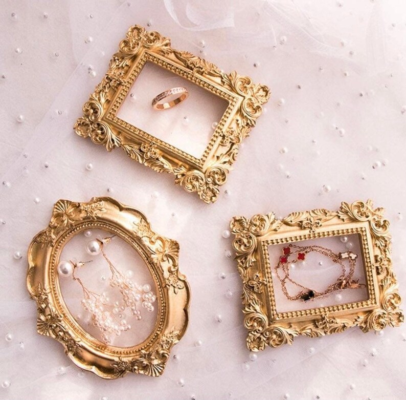 4pc Small Vintage Style Picture Frames gold Etsy
