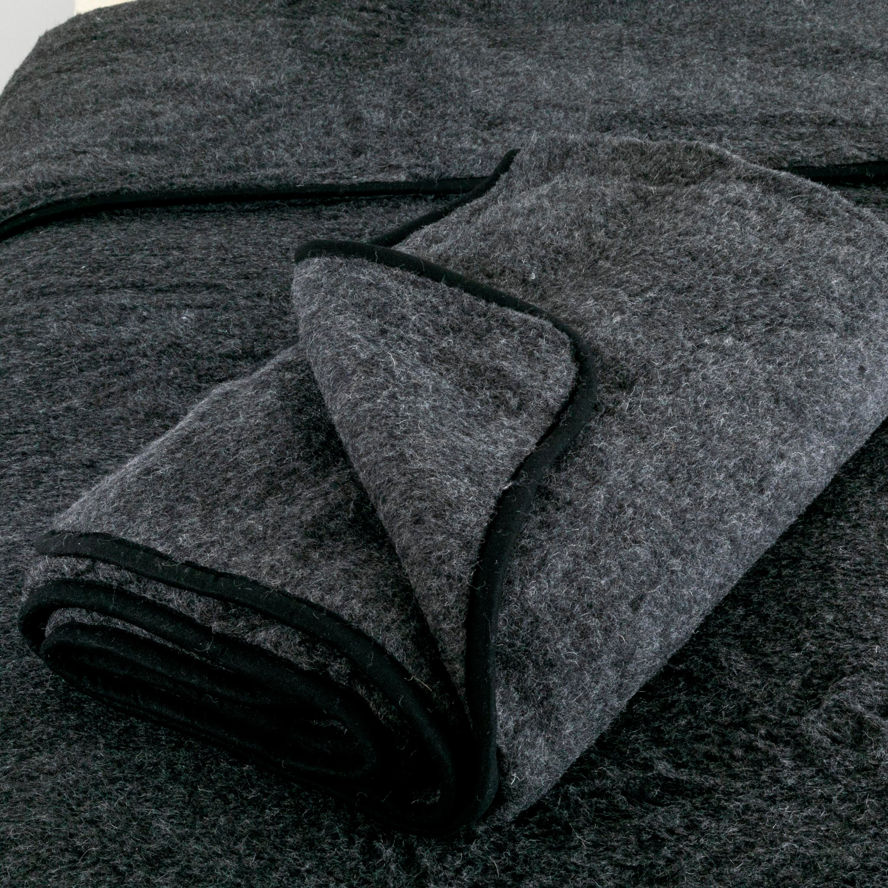 Merino Wool Blanket 130x170 Grey Etsy