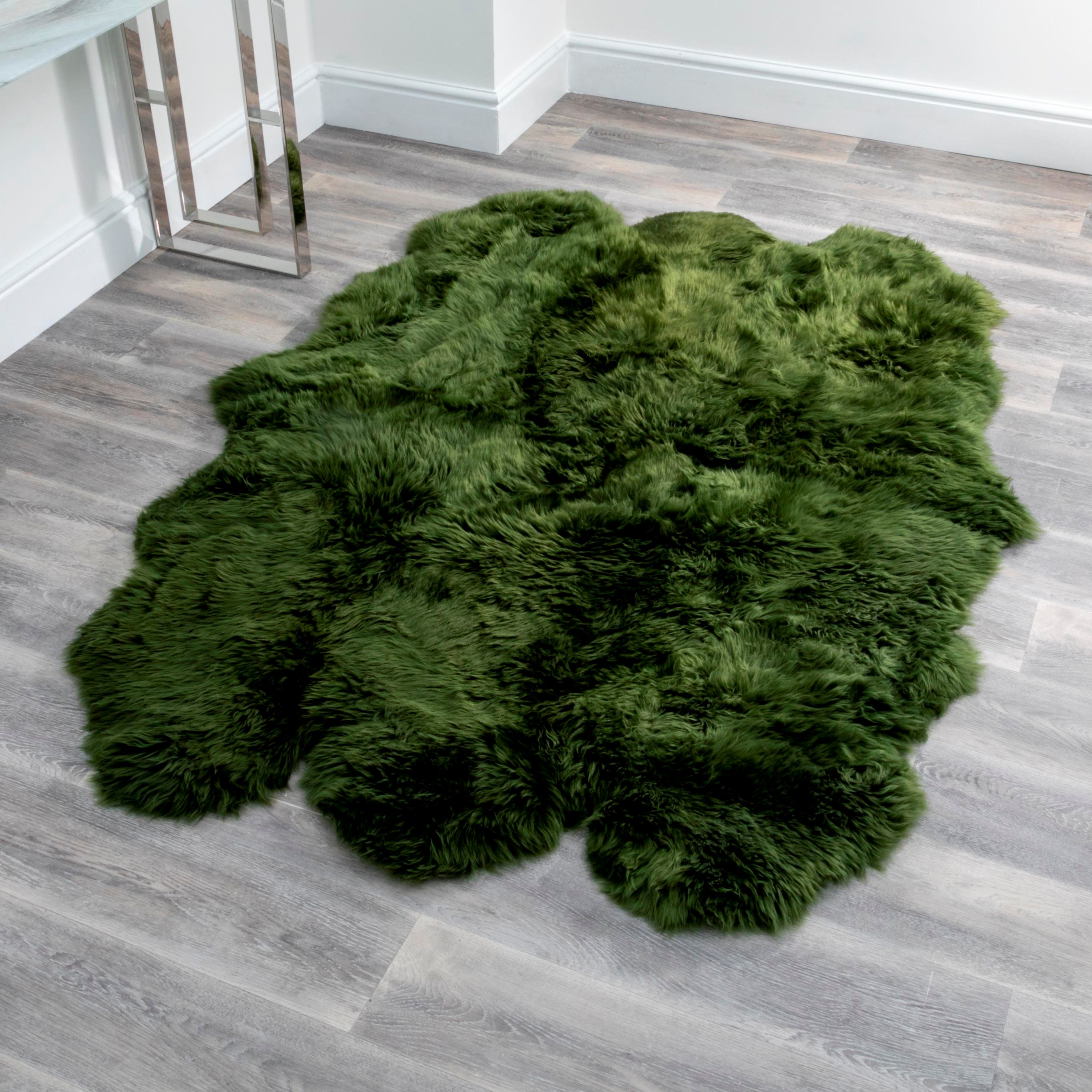 Sextuple Olive Green Sheepskin Rug Native Natural Etsy UK