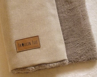 Hundedecke / Katzendecke 'Struktur' Kuschelfleece dunkelbeige