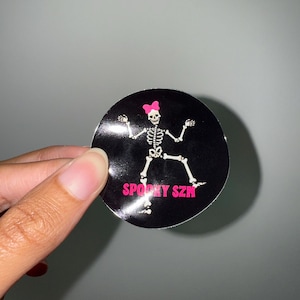 Cute Skeleton Sticker, Water Bottle Sticker, Kindle Sticker, Laptop Sticker, Car Sticker, Spooky Sticker, Halloween Sticker