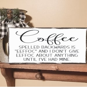 NEW Funny Kitchen Decor Country Farmhouse Home Decor Wood Sign Coffee Bar Funny Birthday Gift