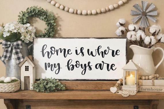 Boy Mom Sign, Funny Mom Quote, Mother's Day, Farmhouse Wall Decor, Mother of Boys Gift, Home Decor, Mom Life Sign, Farmhouse Mom Decor