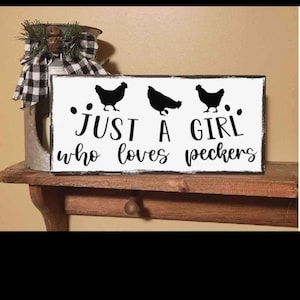 NEW Funny Kitchen Decor Chicken Lover Mother's Day Gift Farmhouse Country Home Decor Sign Funny Chicken Girl Peckers Birthday Cluck Sign