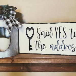 NEW Christmas Rustic Farmhouse Country Home Decor Sign Yes to the Address New Home Real Estate Wall Hanging Housewarming Homeowner Gift