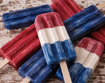 Faux Popsicle | Wooden Farmhouse Popsicle | Tier Tray Decor | Summer Decor / Fourth of July Dough Bowl Filler Americana America USA ONE POP