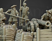 Imperial Artillery (Cannon Mortar Volley Gun) - Highlands Miniatures
