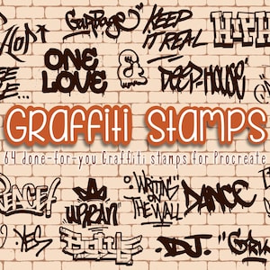 Graffi Stamp Procreate, Street Art Stamps, Procreate Stamps Set, Graffiti Stamp Brushes, Digital Art, Handstyte Graffiti, Dope Tags Set,