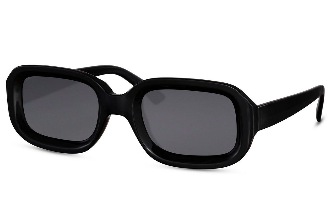 Retro Oval Edgy Sunglasses in Black. Vintage Sunglasses. Etsy