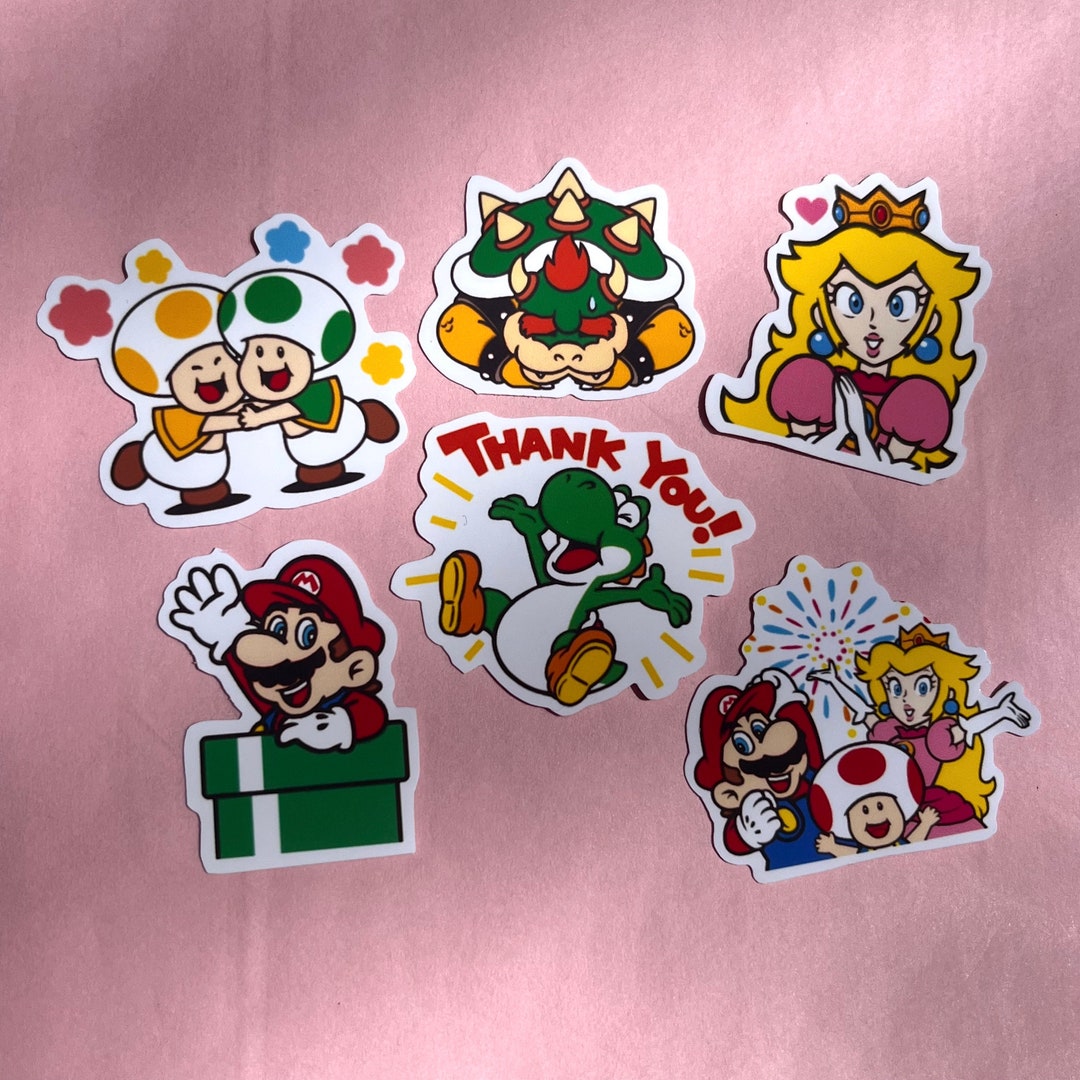 Super Mario Sticker Set Classic Mario Kart Characters Set Perfect for Phone, Laptop