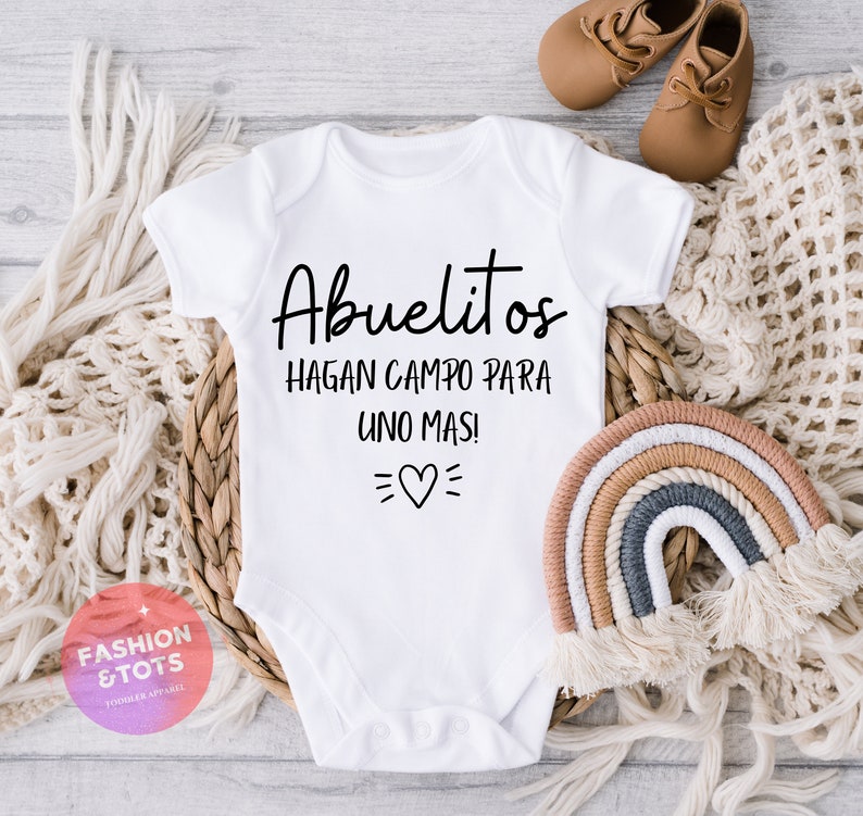 Abuelitos Bodysuit Announcement, Baby Shower Gift, Spanish Pregnancy