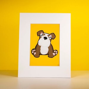 Original English Bulldog Hand-cut Illustration
