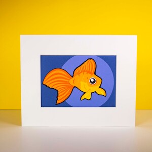 Original Goldfish Hand-cut Paper Illustration