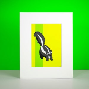 Illustration originale en papier découpé à la main Skunk
