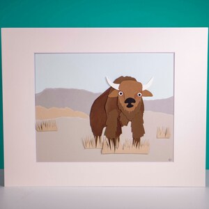 Original Bison Hand-cut Illustration